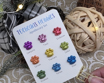 Chrome Paw Card | Mini Dot Card | Handmade Watercolor Paint