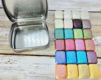Custom Colourshift/Interference/Holographic Set (4/6/18) | Handmade Watercolor Paint | 2ml Half Pan Set | 1ml Quarter Pan Set