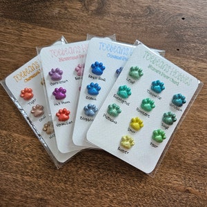 Paw Card (Mica) / Pittura ad acquerello fatta a mano / Mica metallizzata
