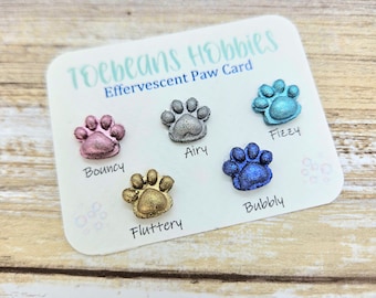 Effervescent Paw Card | Handmade Watercolor Paint | Holographic