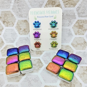 ポイズンズ セット | 手作り水彩絵の具 | スーパーシフター カメレオン | 2ml ハーフ パン セット | 1ml ハーフ クォーター セット | 足跡カード