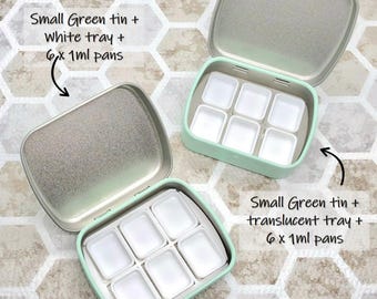 Small Magnetic Metal Hinged Tin Case | Watercolor Palette | Watercolour Pans Storage
