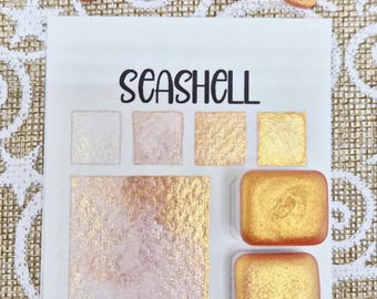 Seashell | Handmade Watercolor Paint | Colourshift | Paw Sampler | 1ml Quarter Pan | 2ml Half Pan