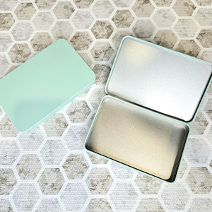 Medium Green Metal Hinged Tin | Watercolour Pans Storage