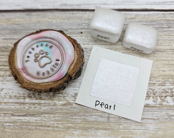 Pearl | White Handmade Watercolor Paint | Mica Metallic | Paw Sampler | 1ml Quarter Pan | 2ml Half Pan | Dot Card