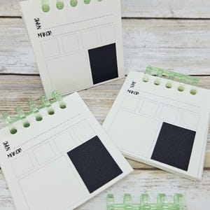 水彩絵の具用水彩見本カード | 140lb/300g コールドプレス水彩紙 | 小冊子 | ノート | 白と黒