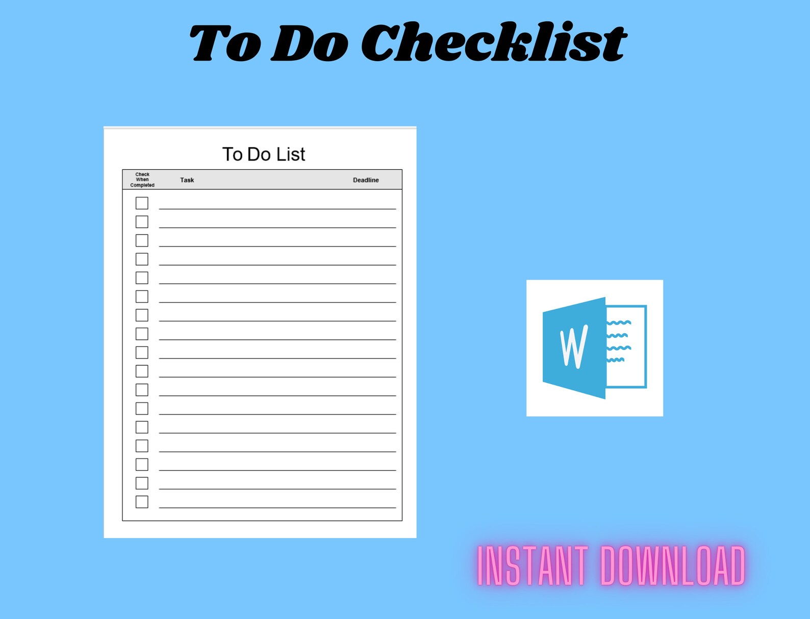 To Do List, Inventory Checklist, Daily Checklist, Student Checklist ...