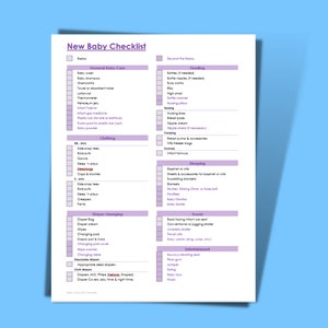 New Baby Checklist, New Born Checklist, Mom Checklist, Hospital Bag ...