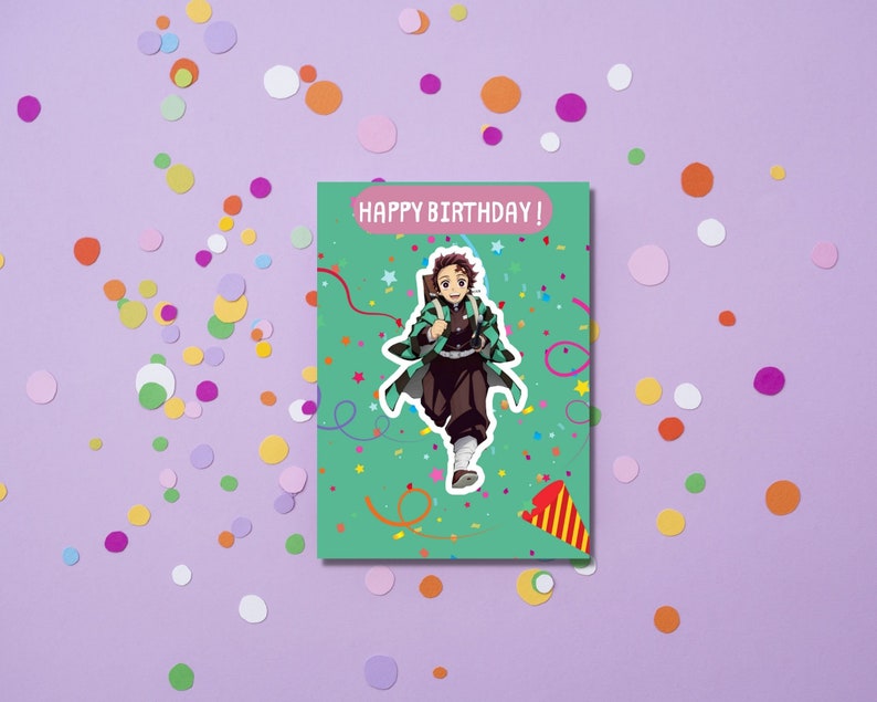 Printable Anime Birthday Card Slayer Anime Birthday Gift - Etsy