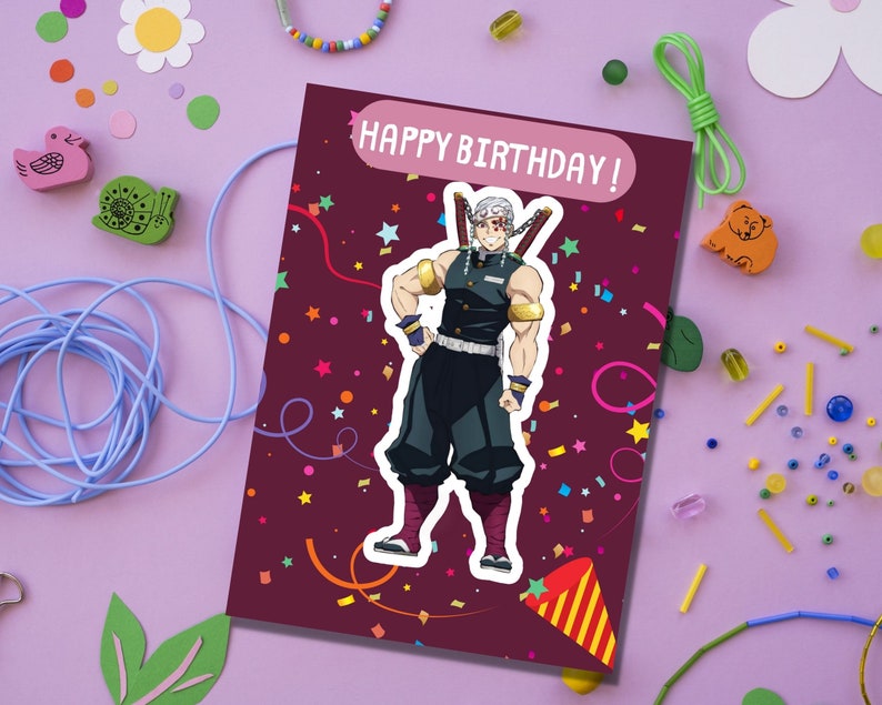 Printable Anime Birthday Card Anime Birthday Gift Birthday Etsy