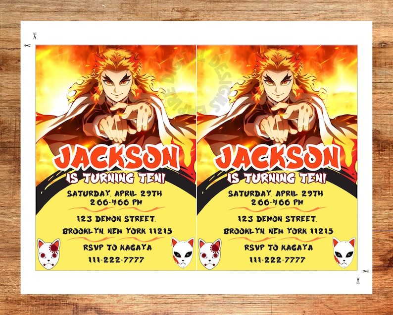 Printable Anime Birthday Invitation Birthday Party Invitation - Etsy