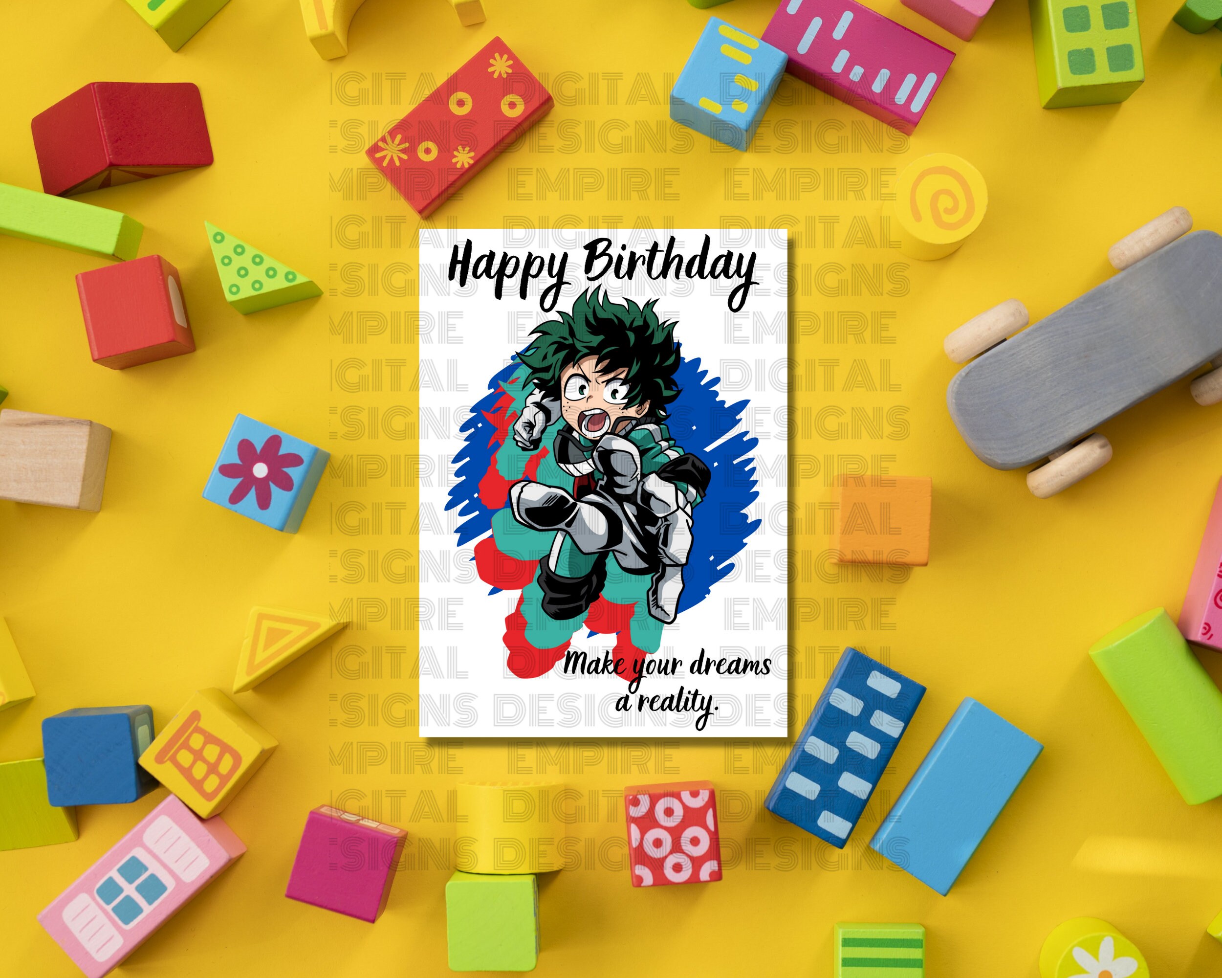 Printable My Hero Anime Birthday Card Birthday Card for Kids - Etsy