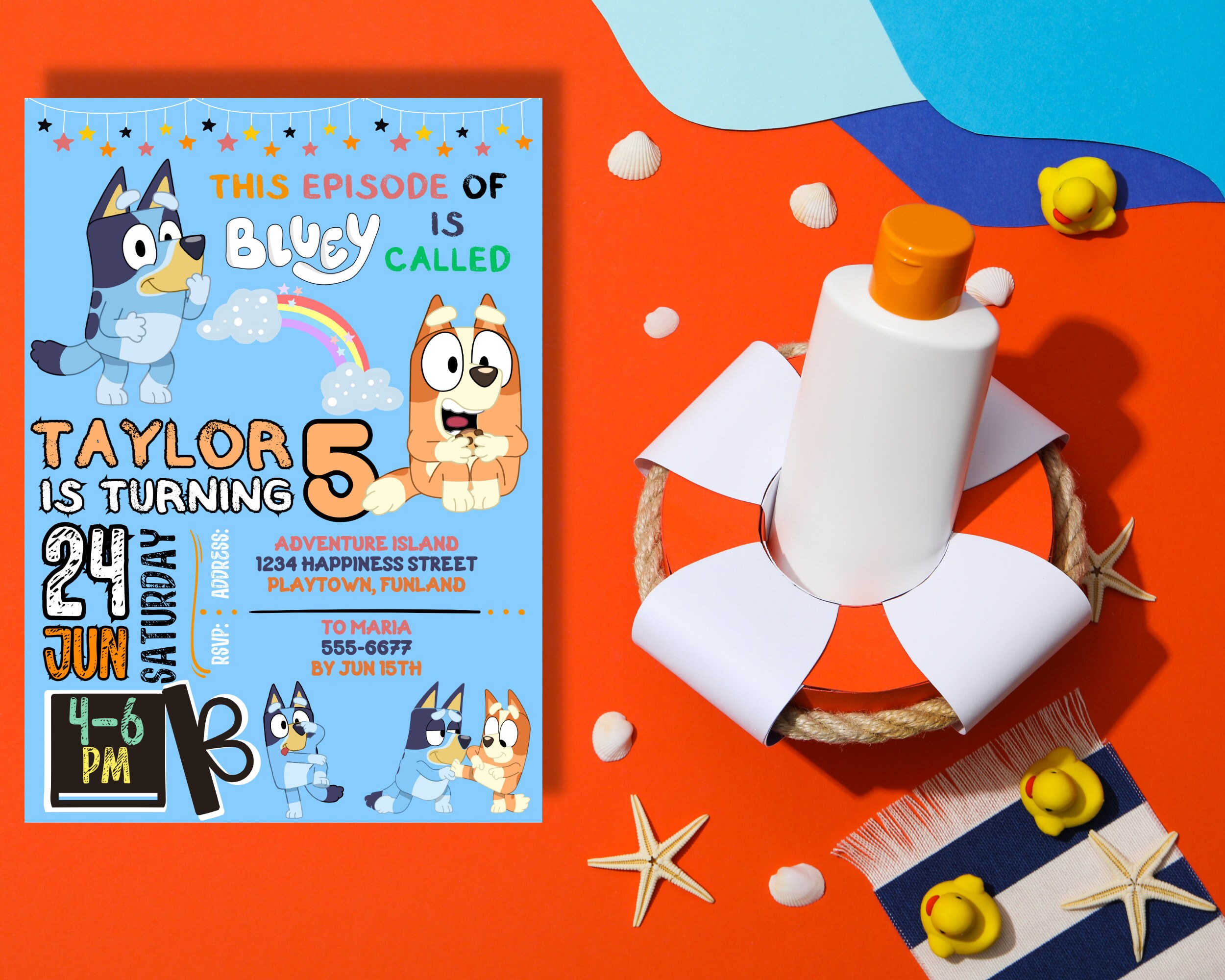 Printable Bluey Birthday Invitation Bluey And Bingo Birthday Etsy printable-bluey-birthday-invitations-printable-world-holiday