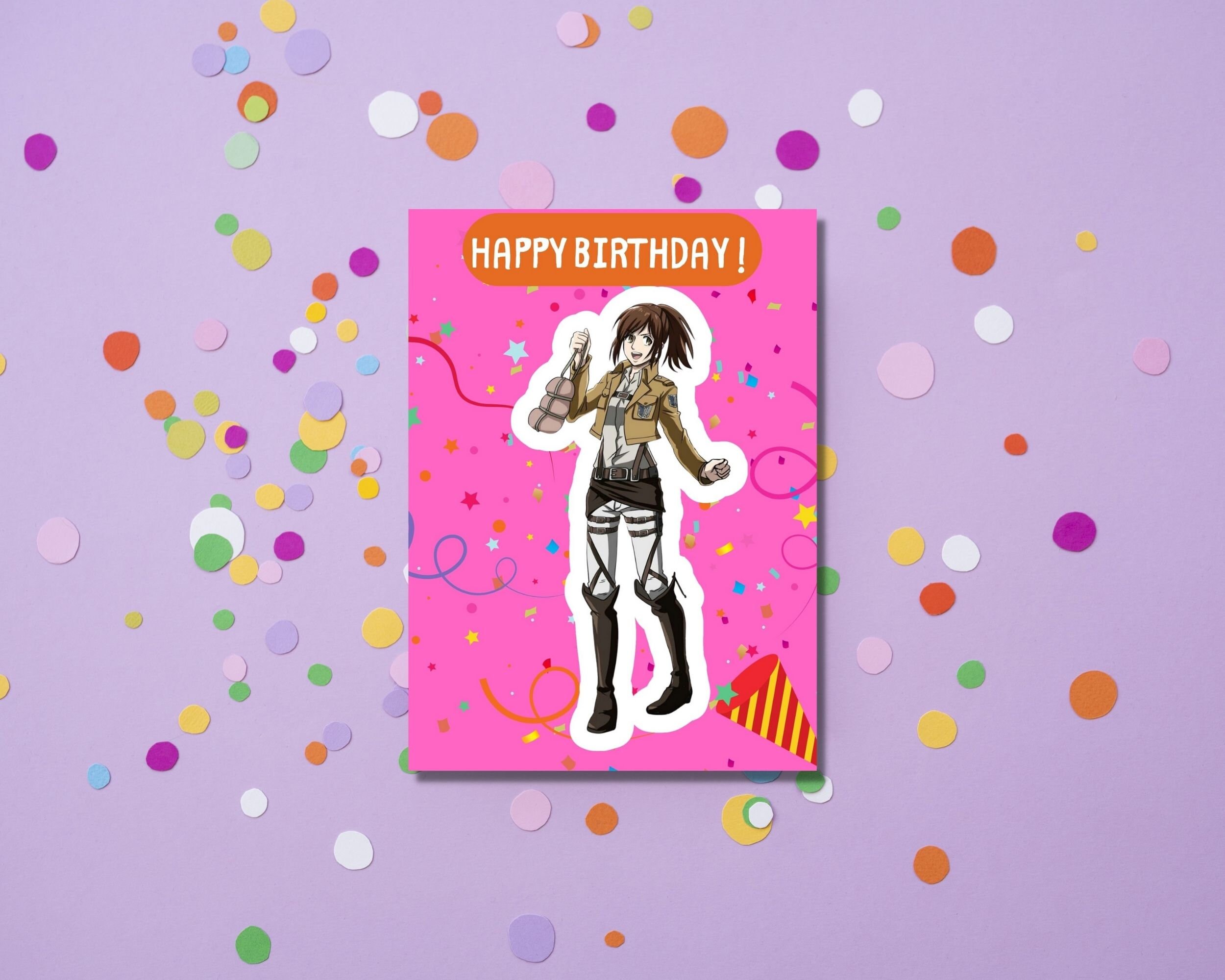 Printable Titan Anime Birthday Cards Anime Birthday Card - Etsy