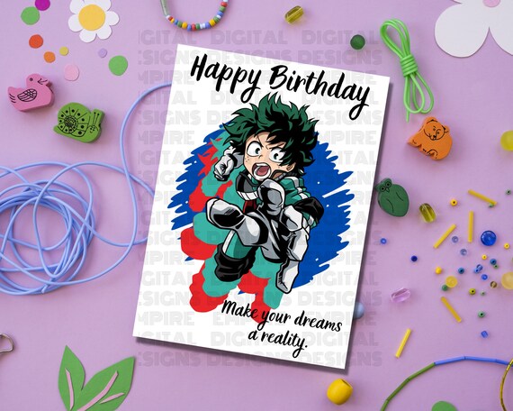 This item is unavailable -   My hero academia, Anime style, Birthday  cards for her