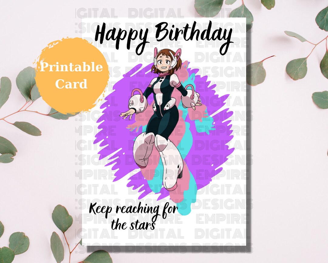 Printable Anime Birthday Card Birthday Card for Kids - Etsy México
