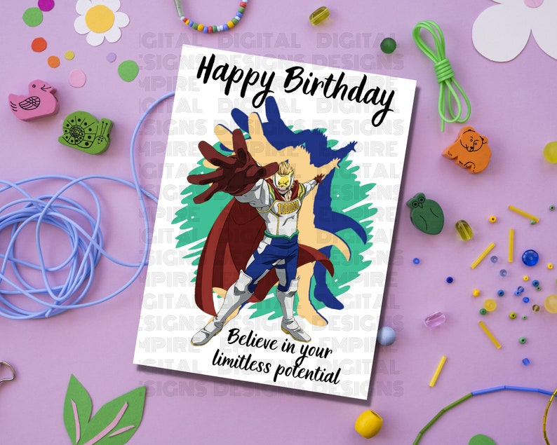 Anime Birthday Card Printable Birthday Card for Kids - Etsy