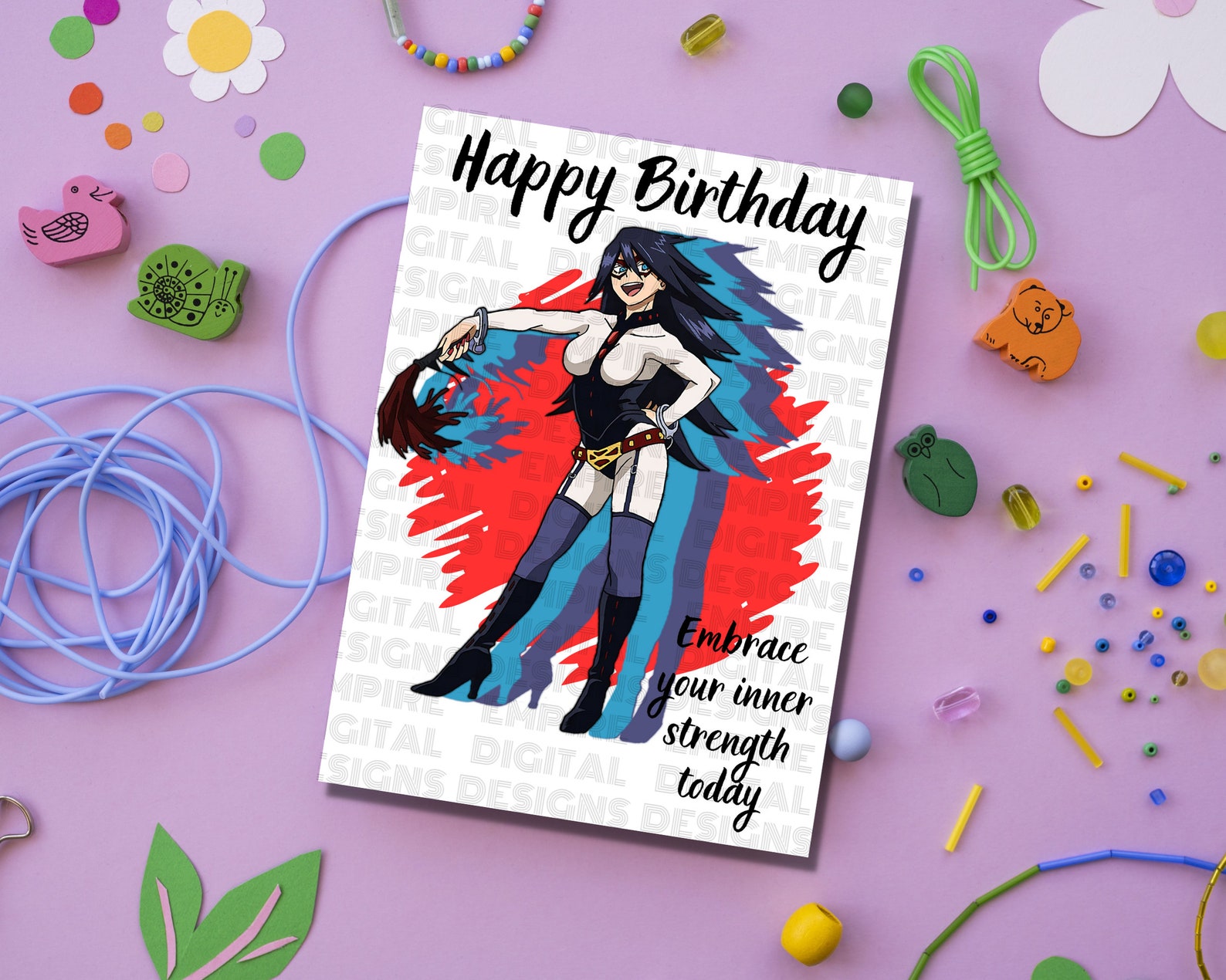 Anime Birthday Greeting Card Printable Anime Birthday Card - Etsy