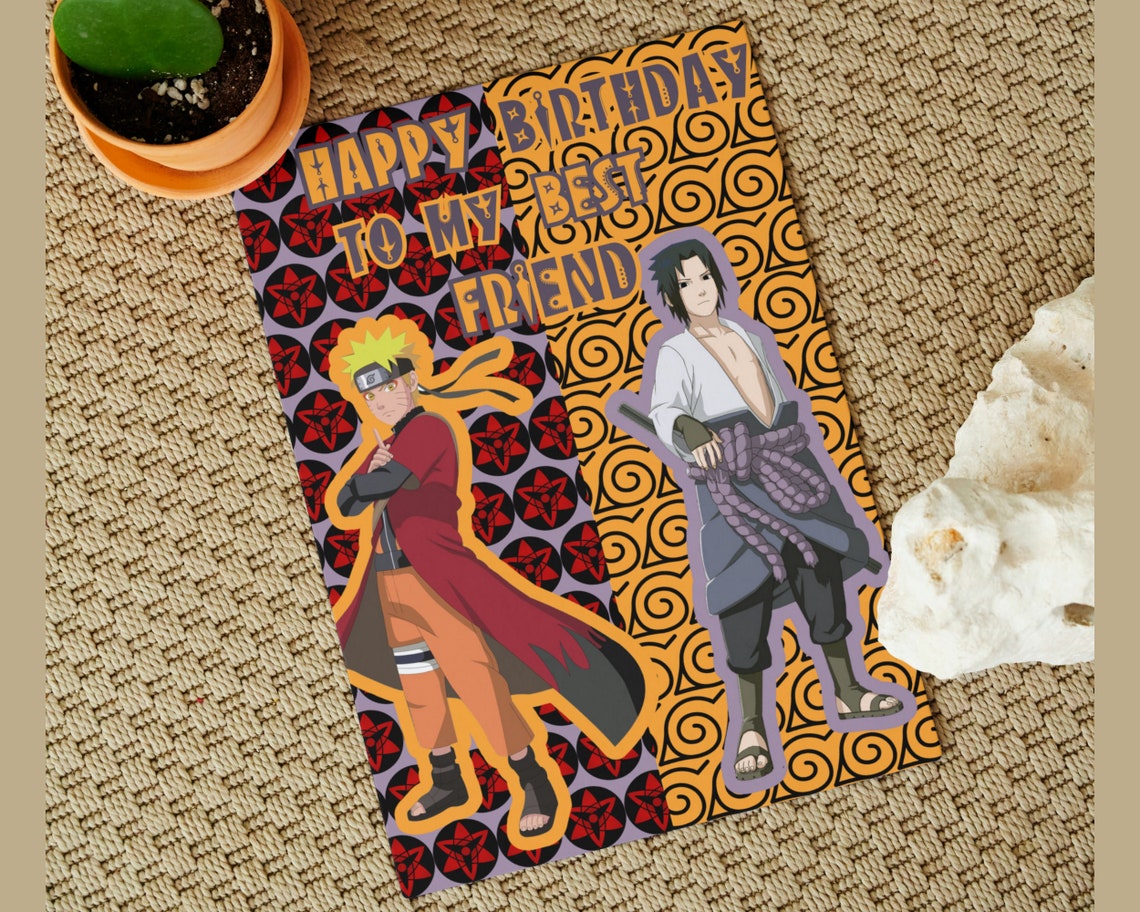 Printable Anime Birthday Card for Best Friend Cool Anime - Etsy