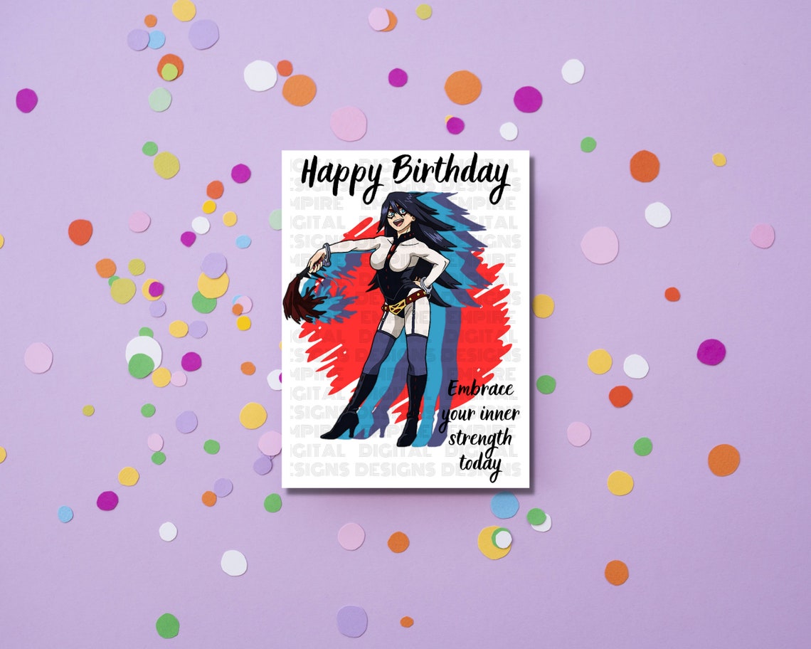 Anime Birthday Greeting Card Printable Anime Birthday Card - Etsy