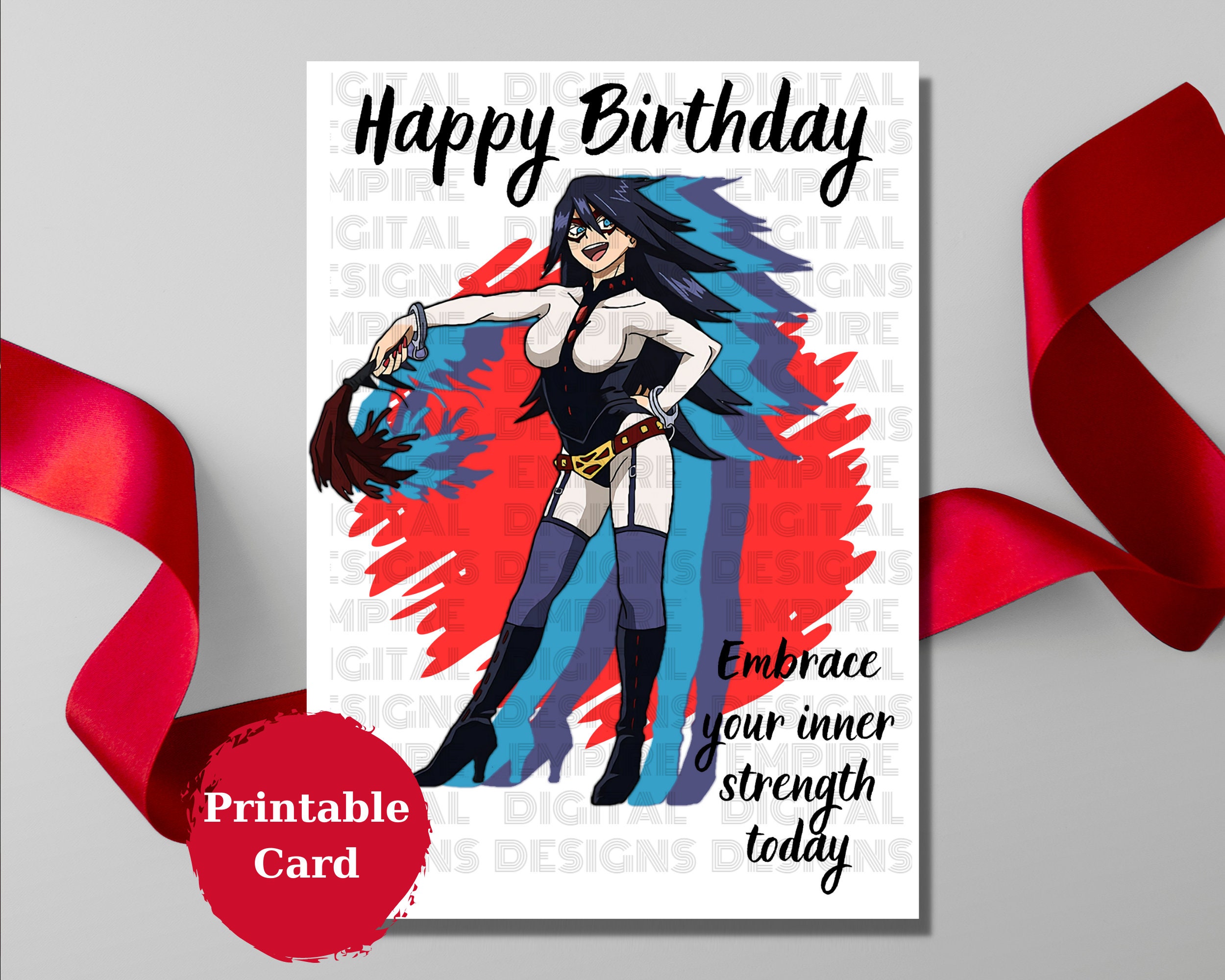 Anime Birthday Greeting Card Printable Anime Birthday Card - Etsy