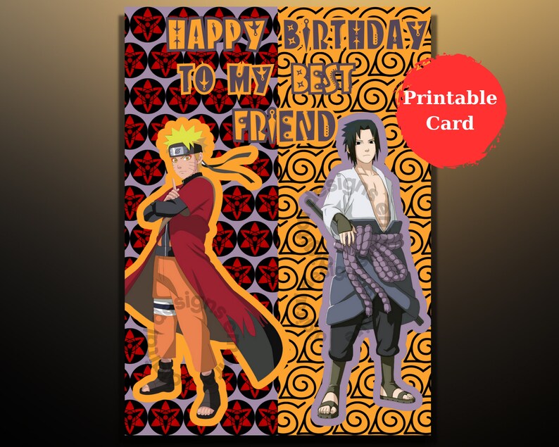 Printable Anime Birthday Card for Best Friend Cool Anime - Etsy