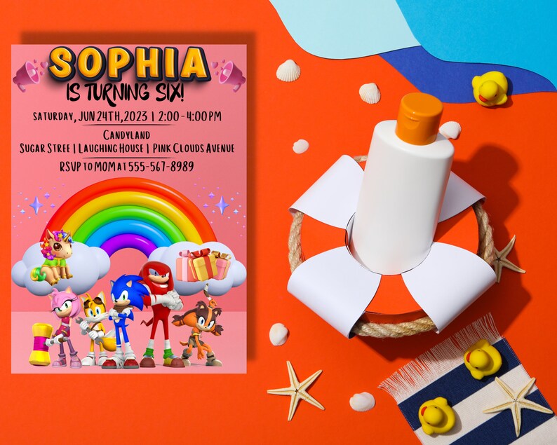 Printable Sonic Birthday Invitation Personalized Sonic the Etsy