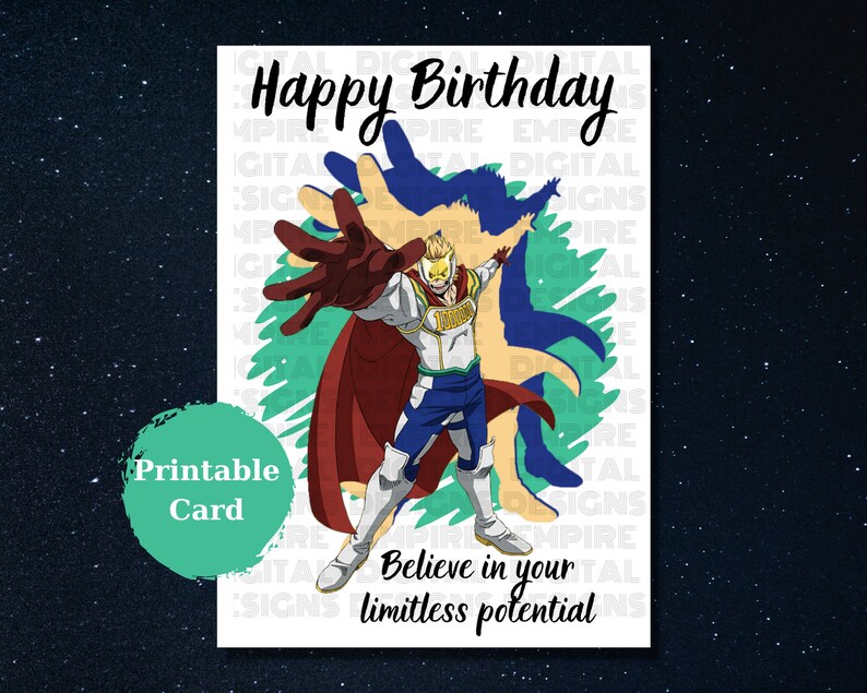 Anime Birthday Card Printable Birthday Card for Kids - Etsy