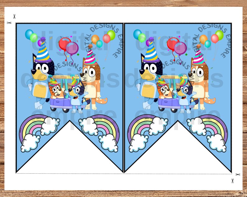 Bluey Birthday Banners Printable Bluey Flags Personalized - Etsy Ireland