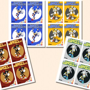 Sonic Birthday Card Bundle Printable Sonic Birthday Greeting - Etsy