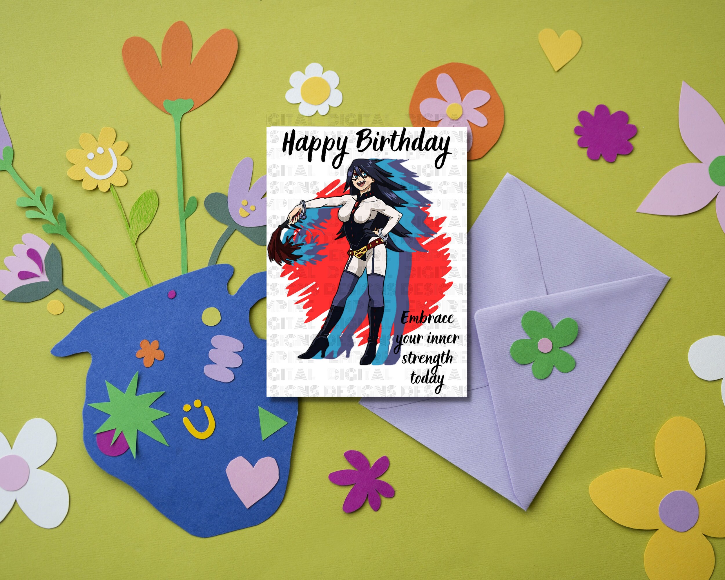 Anime Birthday Greeting Card Printable Anime Birthday Card - Etsy