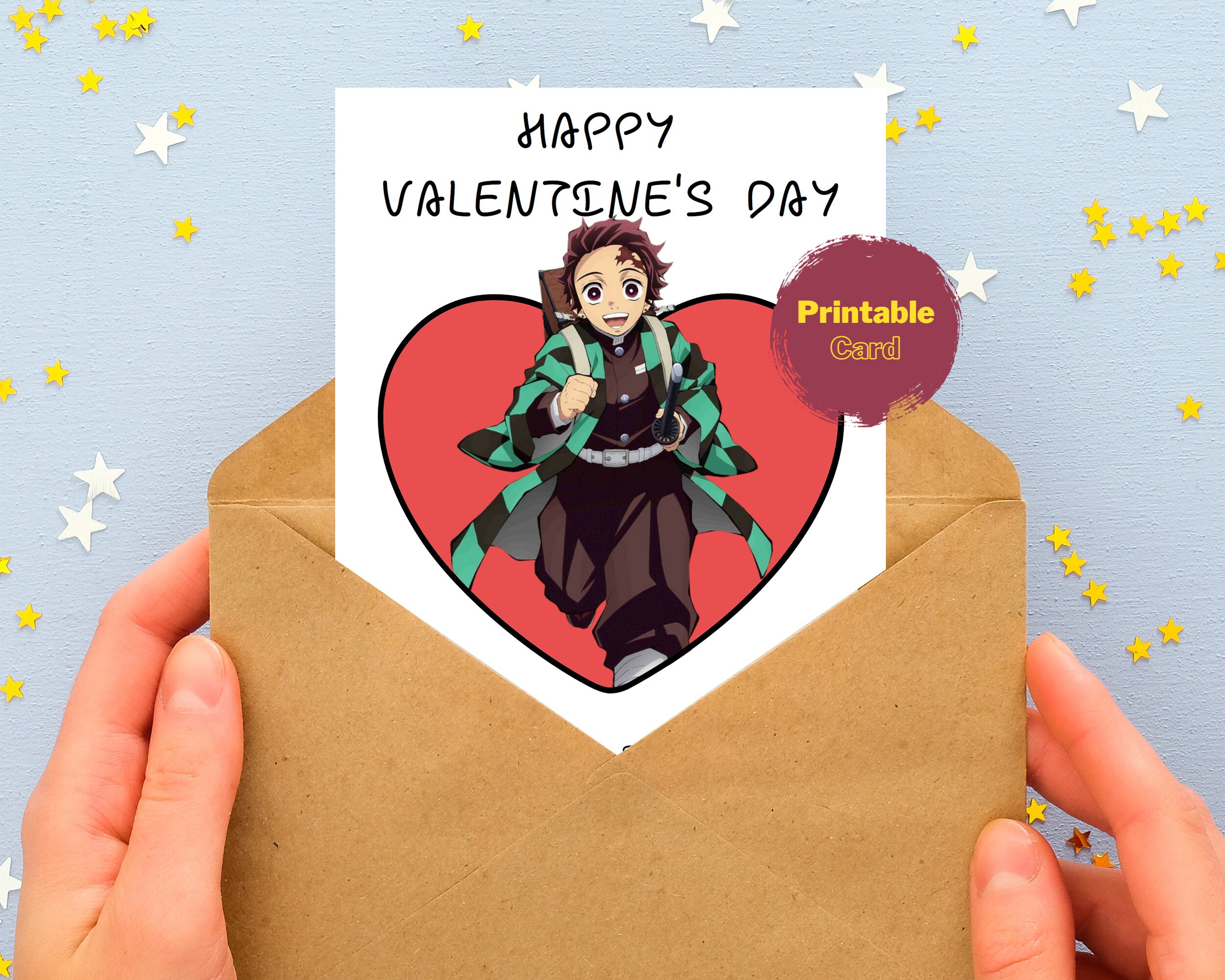 Anime Valentine Cards Printable Valentine Cards Valentine - Etsy
