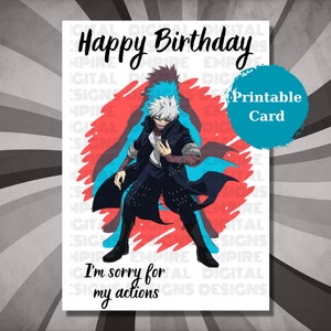 Anime Birthday Card Printable Birthday Card for Kids - Etsy
