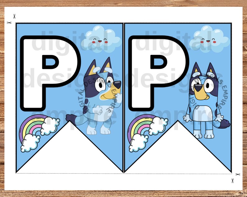 Bluey Birthday Banners Printable Bluey Flags Personalized - Etsy Canada
