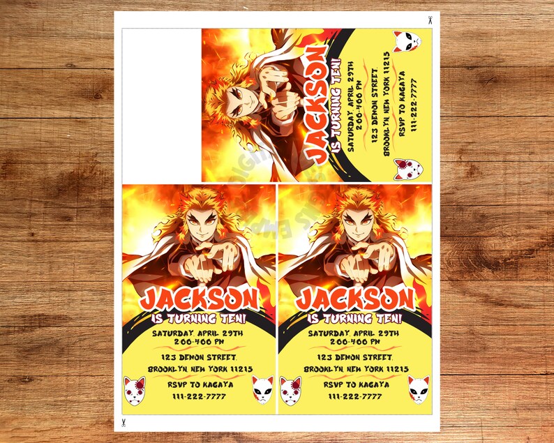 Printable Anime Birthday Invitation Birthday Party Invitation - Etsy