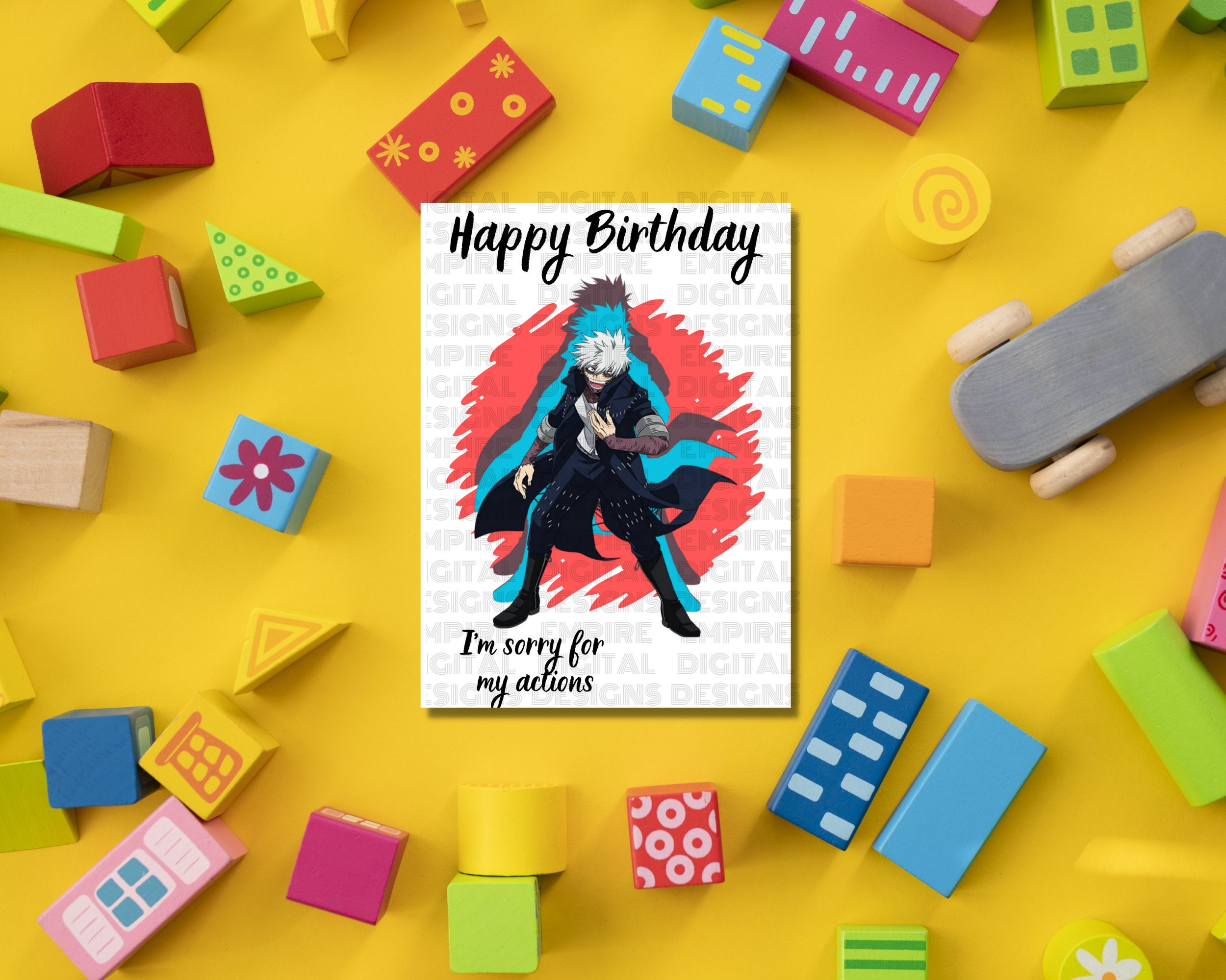 Anime Birthday Card Printable Birthday Card for Kids - Etsy