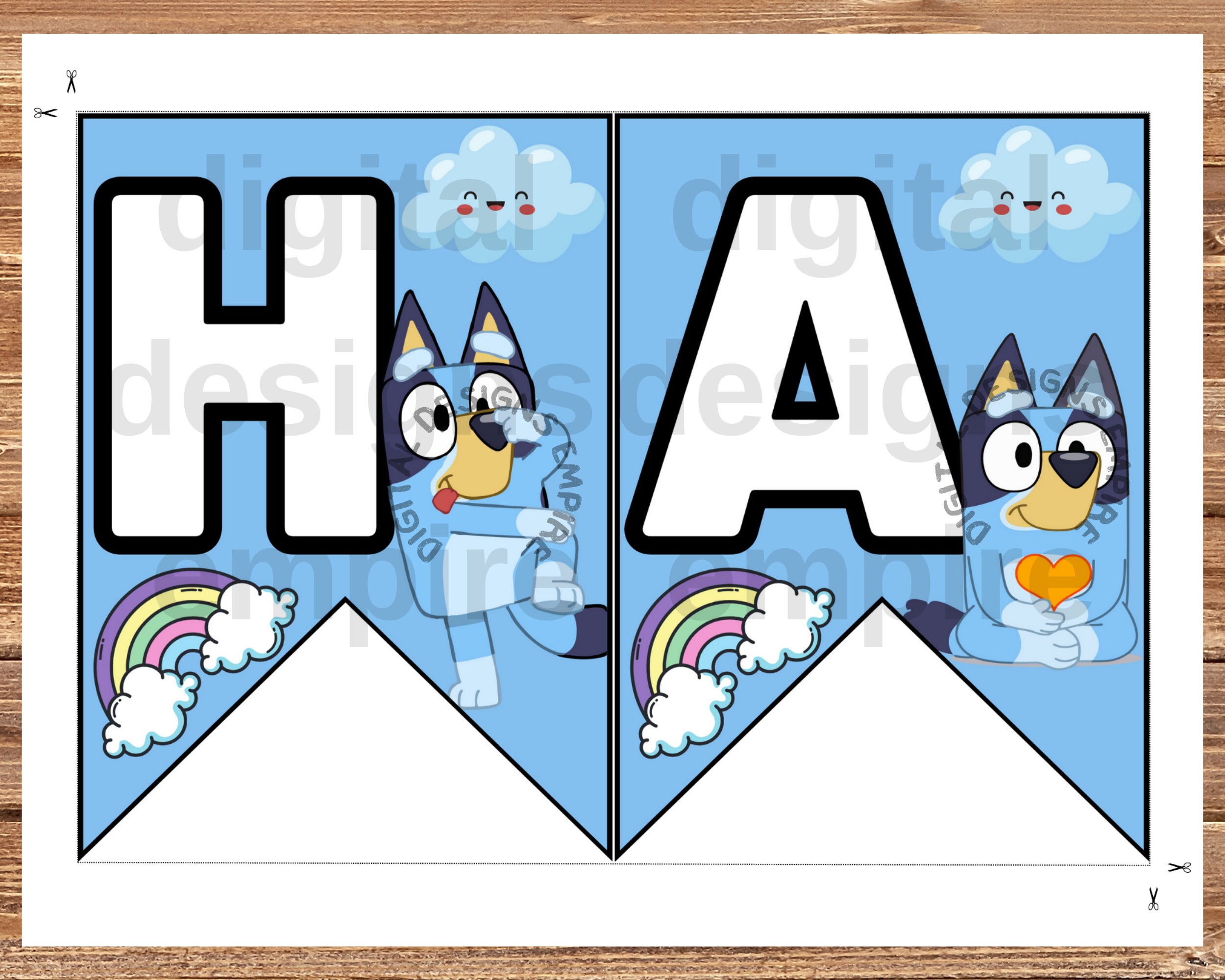 Bluey Birthday Banners Printable Bluey Flags Personalized - Etsy Canada