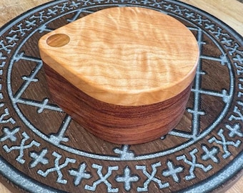 Small Batch Wood Salt Cellar: Magnetic Swivel Lid, Rustic Kitchen Decor