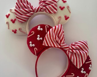 Candy Cane Ears || Christmas Mouse Ears