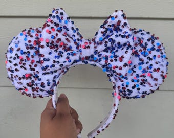 Glitter & Sparkle Ears || 4th of July Ears || Patriotic Ears