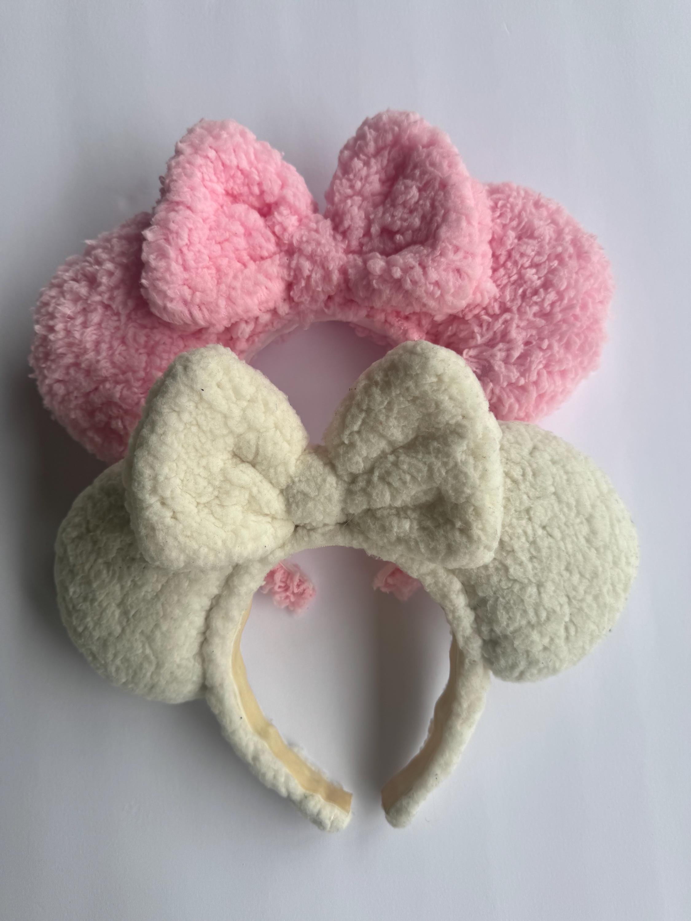 Soarin’ over Main Street Sherpa Minnie Ears Headband in Brown and Cream Brown Sherpa Minnie Ears - Etsy main image 2