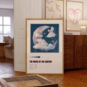 Moonlight Art Night Sky Print La Luna Design Moon Celestial Lunar Poster Digital Download File