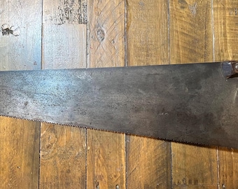 Antique Disston D9 Hand Saw – 1896-1917 Era – Classic Woodworking Tool