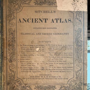 Antique 1872 Mitchell’s Ancient Atlas | Owned by W.C. Henderson | Classical & Sacred Geography