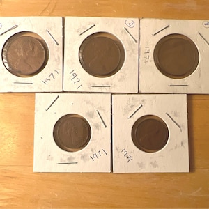 Queen Elizabeth II New Pence 1971 Coin Lot - 25mm - Set of 5