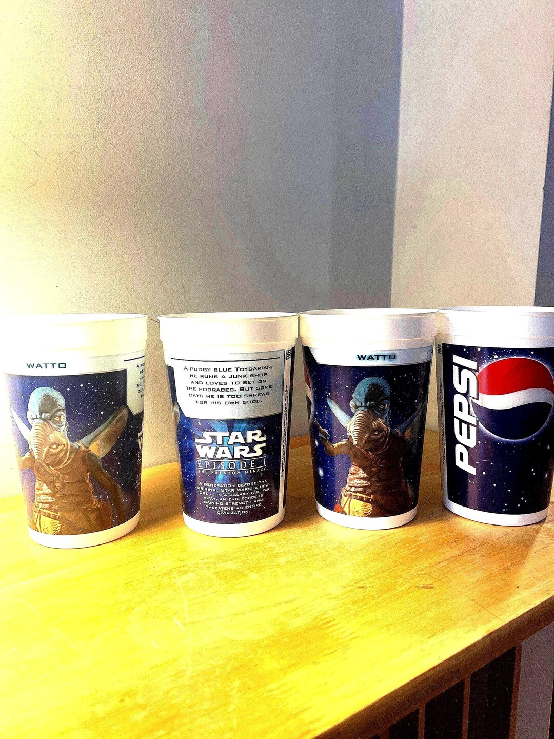 1999 Star Wars Episode 1 Set of 4 - Pepsi / KFC - Promotional Cups