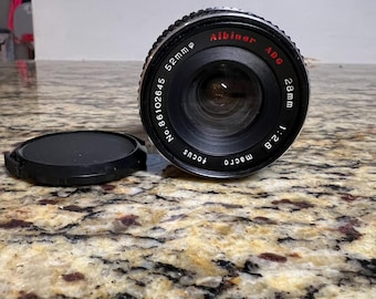 Albinar ADG 28mm f/2.8 Macro Focus Lens – Vintage Wide Angle Lens, 55mm Thread