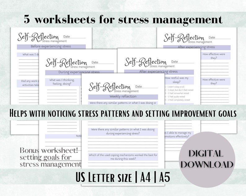 Guide to self reflection printable journal pdf stress etsy