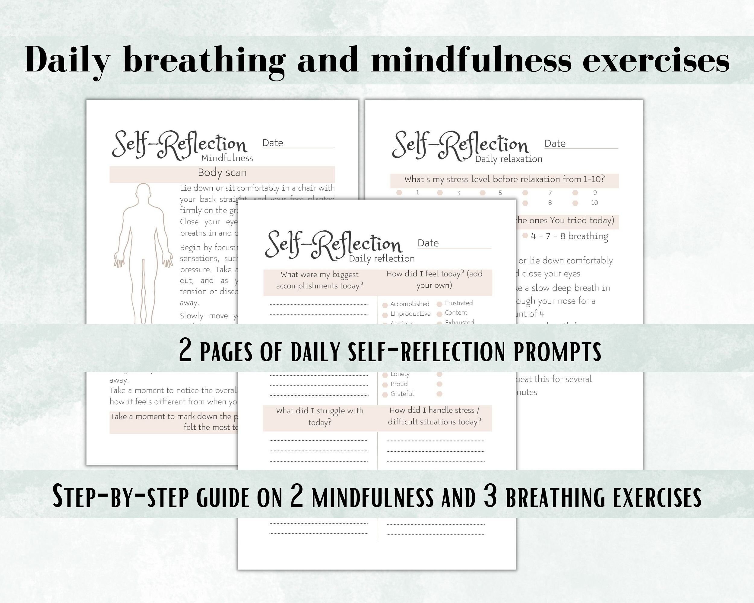 Guide to self reflection printable journal pdf stress etsy canada