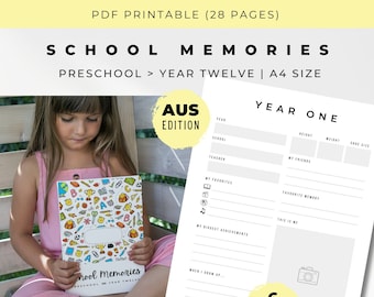 School Memories (AUS Edition) | School Memory Binder | Printable | Digital | Portrait | A4